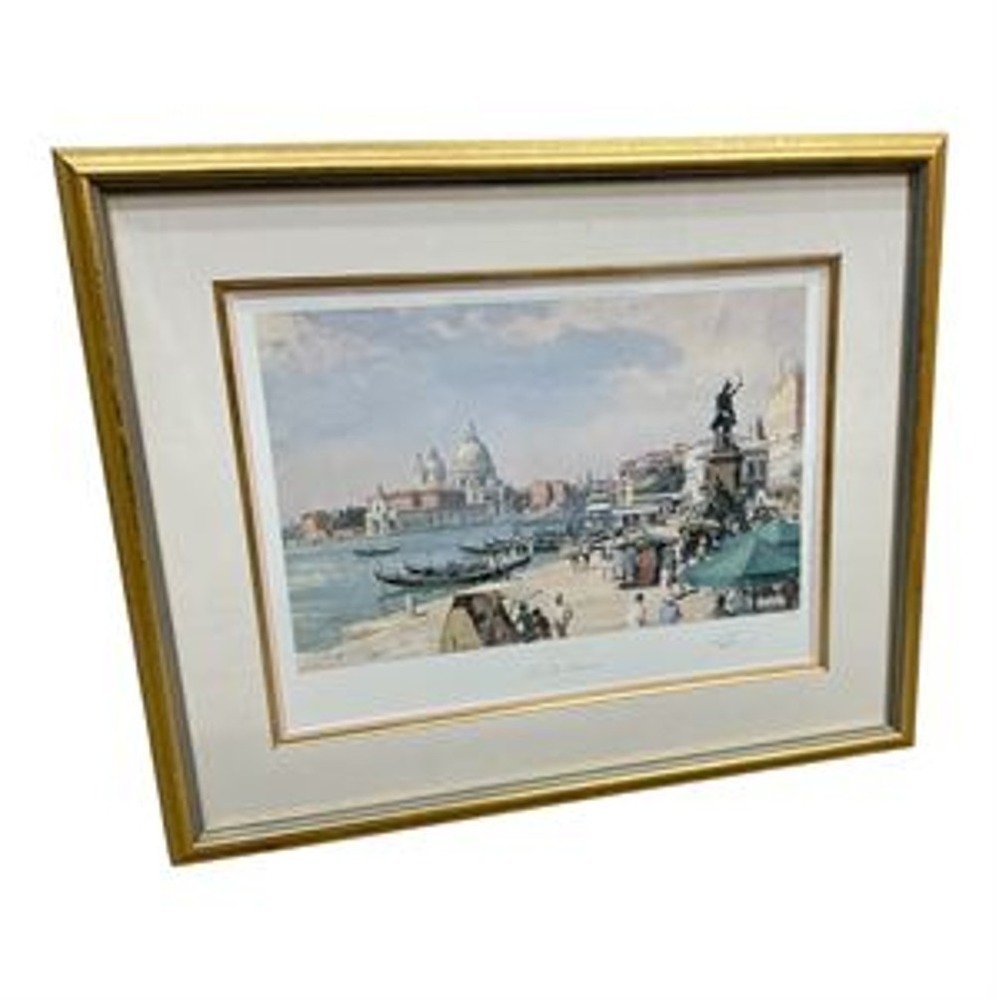 John Stobart Venice on the Schiavoni Signed Numbered 128/350 Framed Print